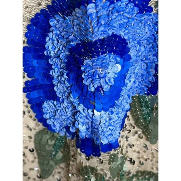 Mac Duggal 5475 Floral Embellished Spaghetti Strap Gown Size 0 NWT Nude Multi - Picture 11 of 12